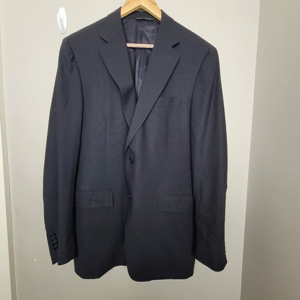 Canali Black Wool 2 Button Blazer Sport Coat 42